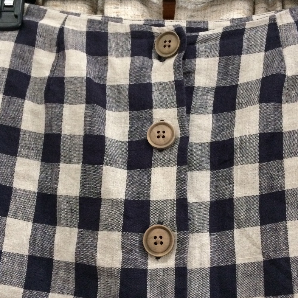Mango Button Down Plaid Skirt - Xs - image 2
